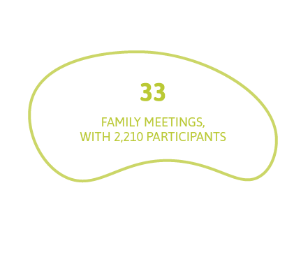 33 family meetings, with 2. 210 participants